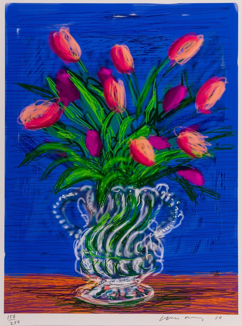 δ David Hockney (b.1937) Untitled No.346, from A: δ David Hockney (b.1937)Untitled No.346, from A bigger book: Art edition BiPad drawing printed in colours, 2010/2016, signed, dated and numbered 204/250 in pencil, co-published by the artist, wit