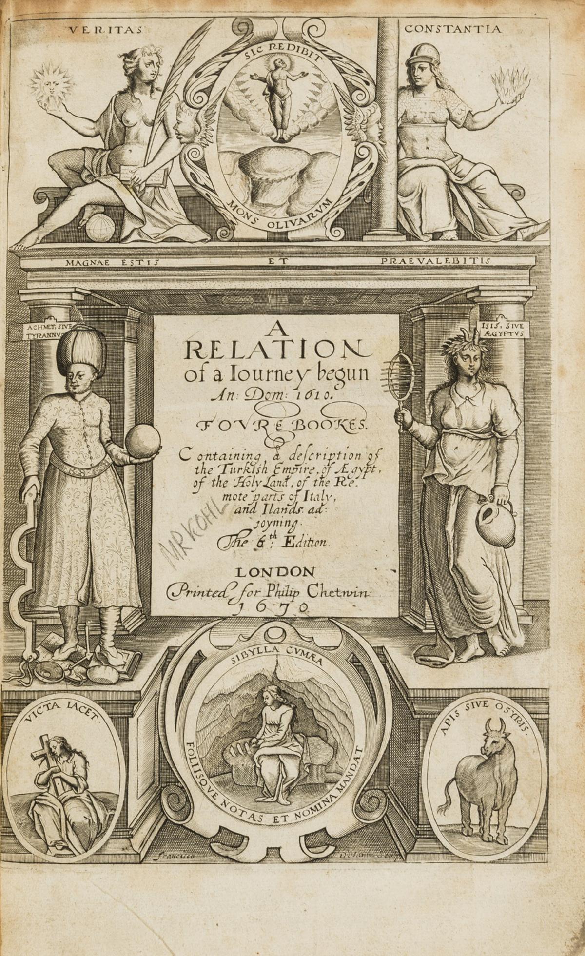 Levant.- Sandys (George) Sandys Travells, containing an (1 of 1)