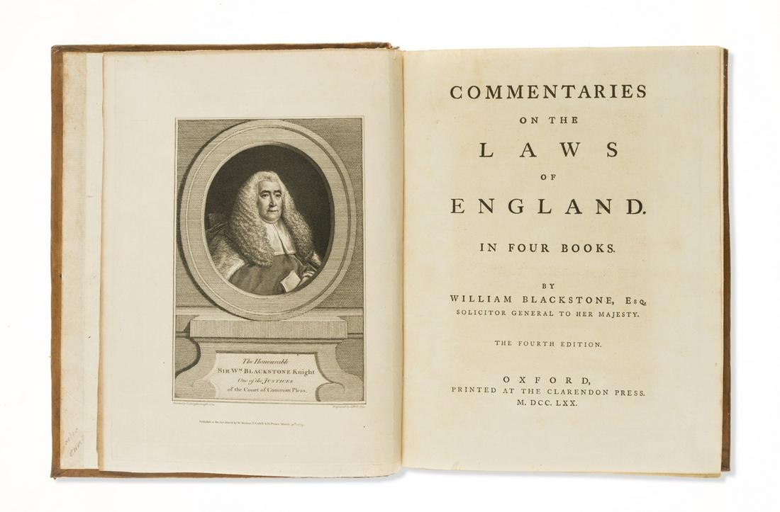 Law.- Blackstone (Sir William) Commentaries on the Laws (1 of 1)