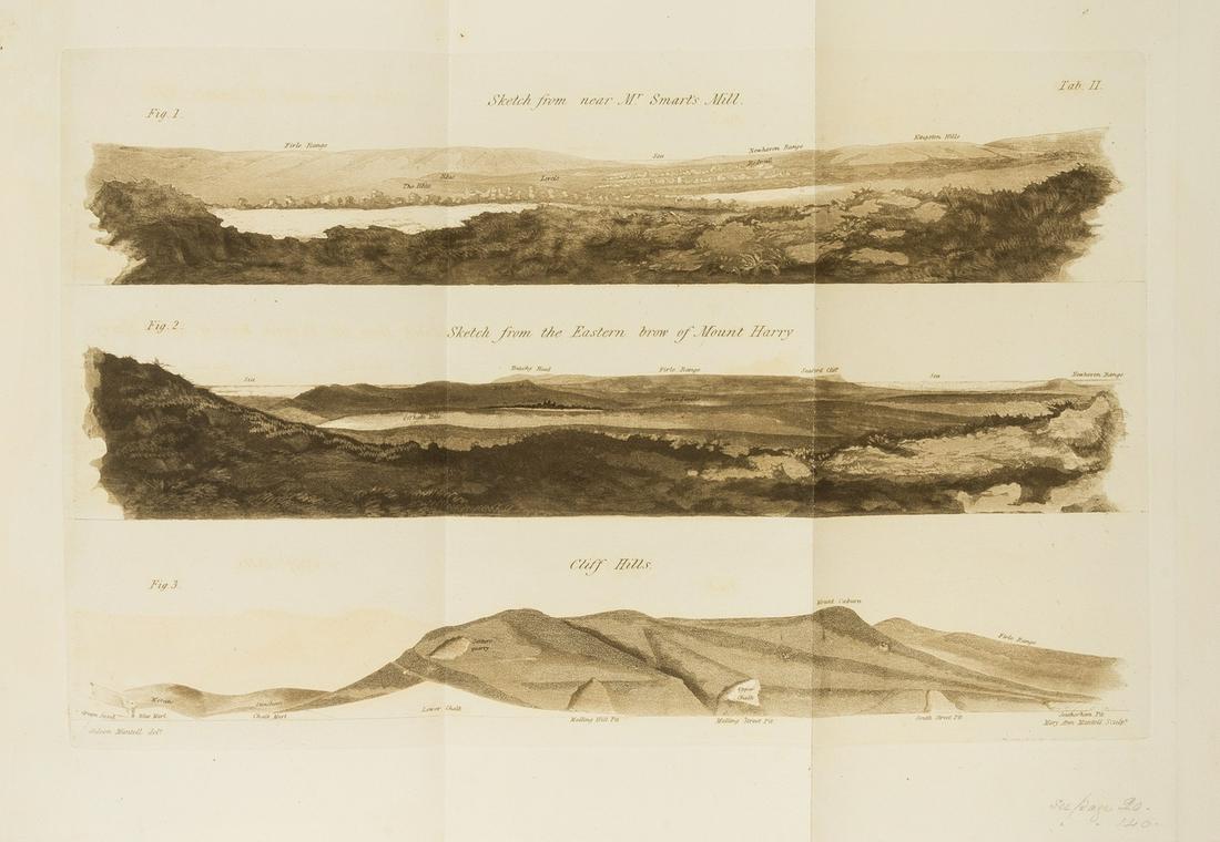 Fossils.- Mantell (Gideon) The Fossils of the South: Fossils.- Mantell (Gideon) The Fossils of the South Downs: or Illustrations of the Geology of Sussex, first edition, 42 aquatint and engraved plates including hand-coloured map, 2 folding, 4 hand-colo