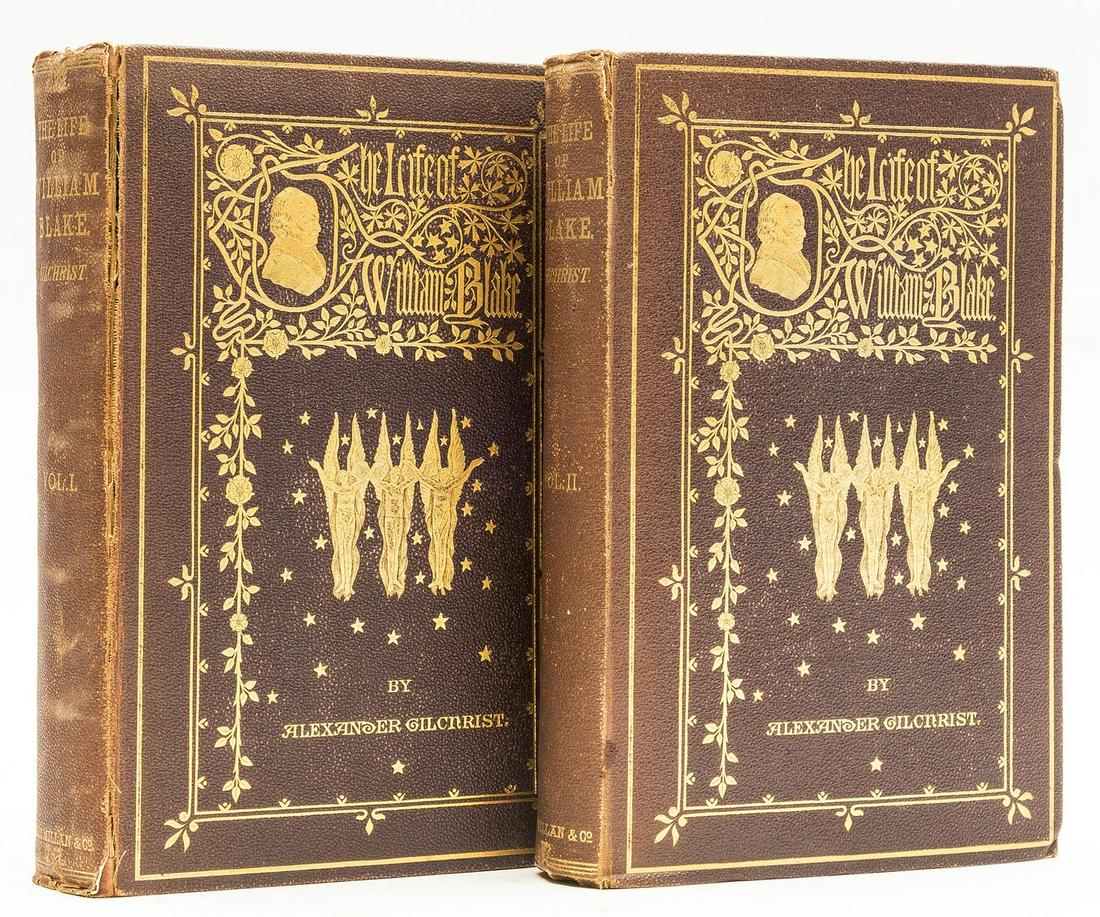 Gilchrist (Alexander) Life of William Blake "Pictor: Gilchrist (Alexander) Life of William Blake "Pictor Ignotus", 2 vol., first edition, half-titles, plates and illustrations, original pictorial cloth, gilt, spine ends slightly frayed and joints of vol