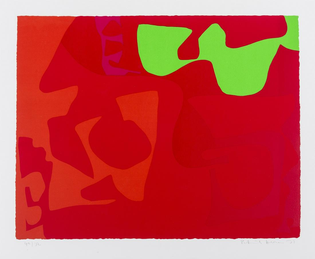** δ Patrick Heron (1920-1999) Small Red, January: ** δ Patrick Heron (1920-1999)Small Red, January 1973 2Screenprint in colours, 1973, signed and dated in pencil, numbered from the edition of 72, printed at Kelpra Studios, published by Waddingto
