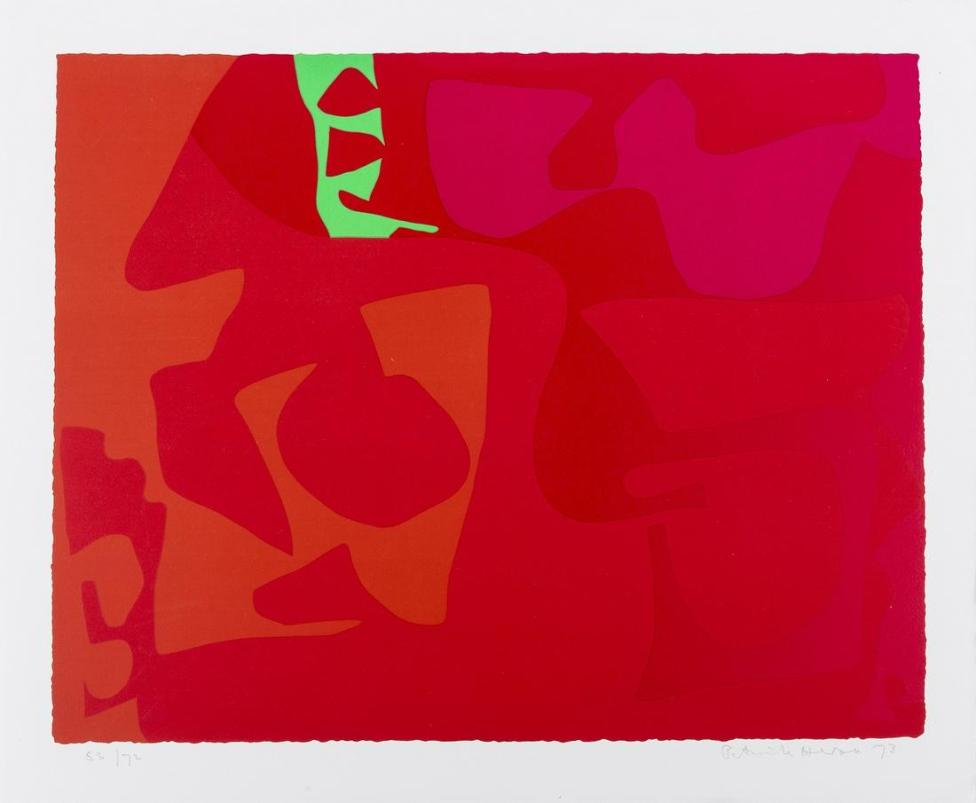 ** δ Patrick Heron (1920-1999) Small Red,: ** δ Patrick Heron (1920-1999)Small Red, January 1973 3Screenprint in colours, 1973, signed and dated in pencil, numbered from the edition of 72, printed at Kelpra Studios, published by Waddingto