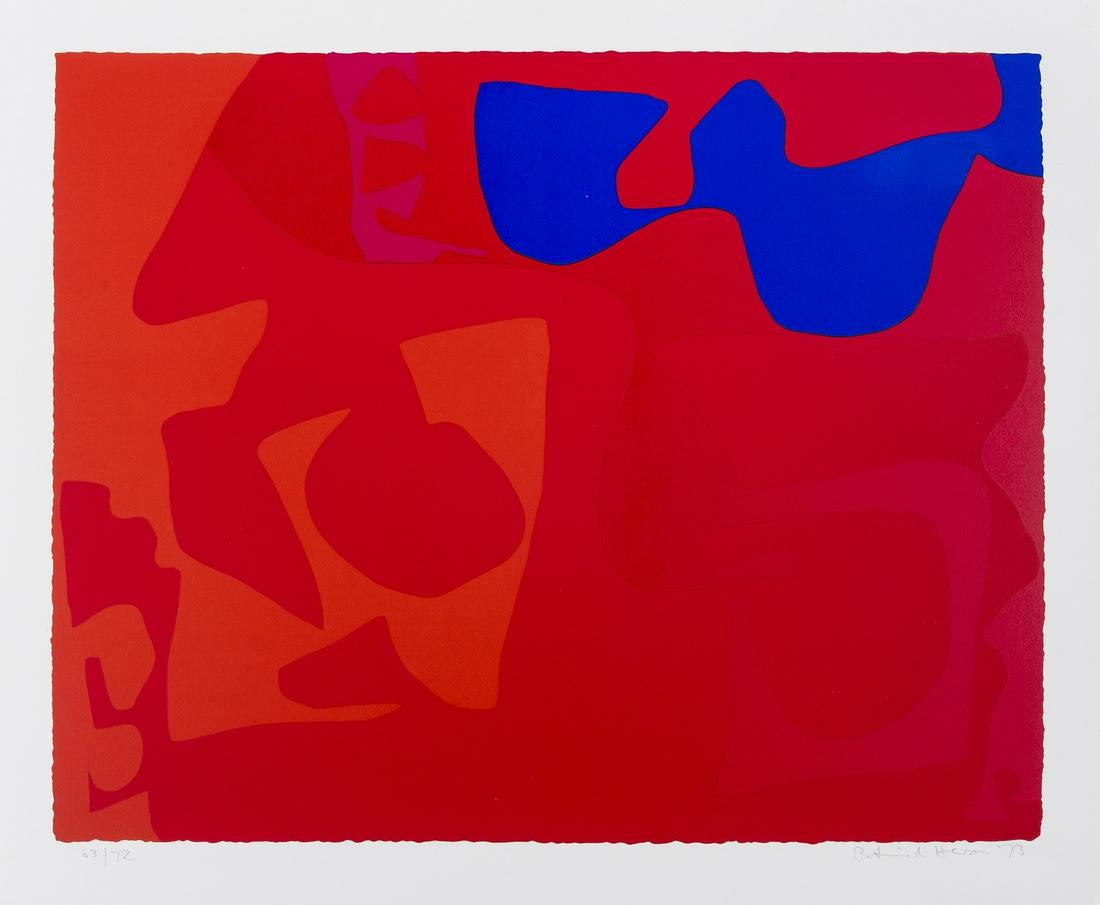 ** δ Patrick Heron (1920-1999) Small Red, January: ** δ Patrick Heron (1920-1999)Small Red, January 1973 4Screenprint in colours, 1973, signed and dated in pencil, numbered from the edition of 72, printed at Kelpra Studios, published by Waddingto