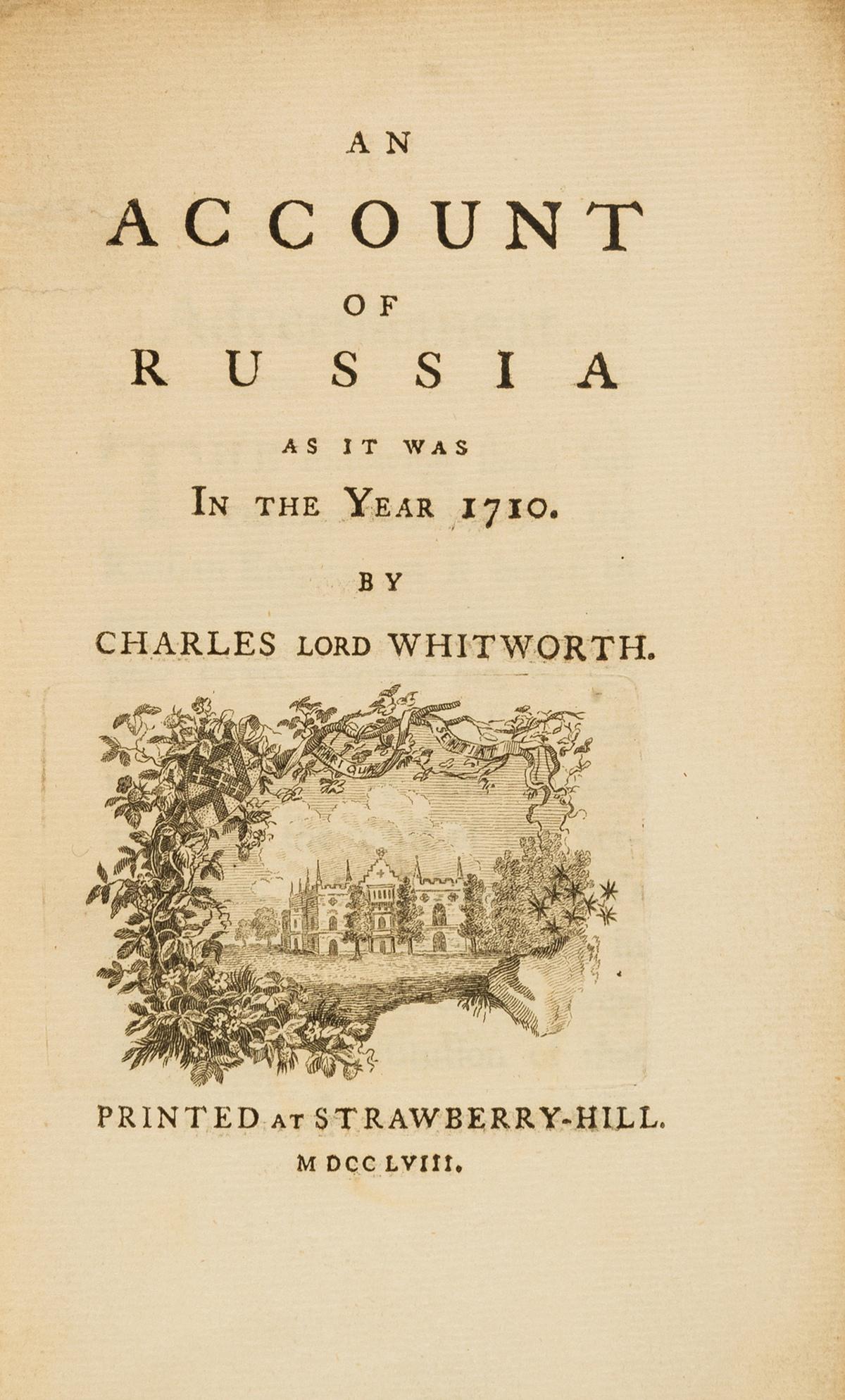 Russia.- Whitworth (Charles, Lord) An Account of Russia (1 of 1)