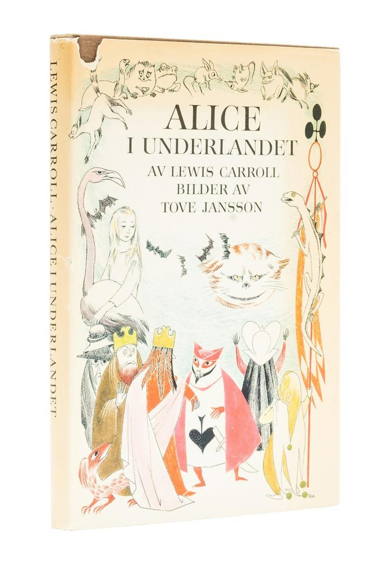 Jansson (Tove).- [Dodgson (Charles Lutwidge)], "Lewis: Jansson (Tove).- [Dodgson (Charles Lutwidge)], "Lewis Carroll". Alice I Underlandet [Alice in Wonderland], first Jansson edition, illustrations by Tove Jansson, some colour, original cloth, dust-jacke