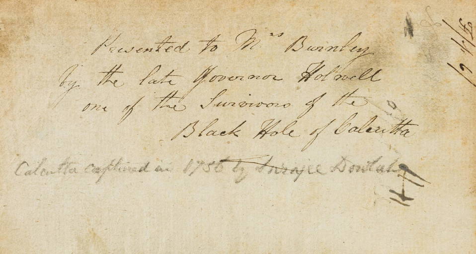 Black Hole Of Calcutta. John Zephaniah Holwell. [book Of Common Prayer