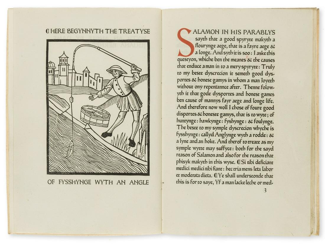Ashendene Press.- Berners (Dame Juliana) A Treatyse of Fysshynge with an Angle, one of 150 copies on (1 of 1)