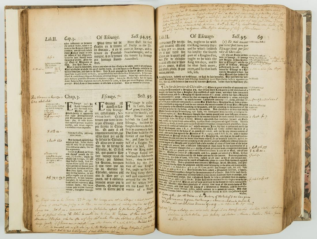 Annotated Law.- Coke (Sir Edward) The first part of the institutes of the laws of England, Printed (1 of 1)