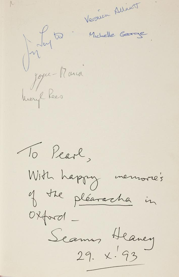 Heaney (Seamus) The Government o the Tongue, first edition, signed presentation inscription from the (1 of 1)