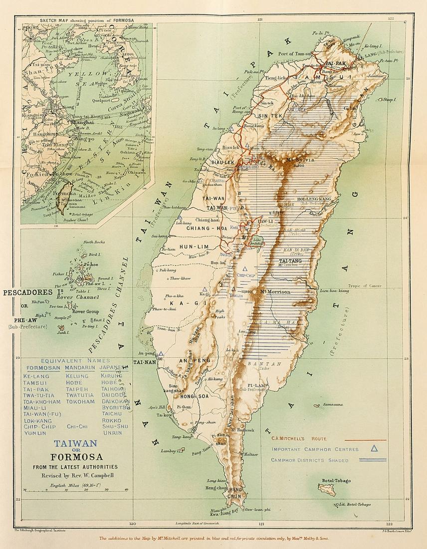 Japan.- Taiwan.- Mitchell (Charles Archibald) Camphor in Japan and in Formosa, first edition, (1 of 1)