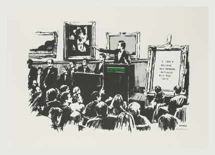 δ Banksy (b.1974) Morons (Signed): δ Banksy (b.1974) Morons (Signed) Screenprint in colours, 2007, signed and dated in pencil, numbered from the edition of 150, printed and published by Pictures on Walls, London, with their