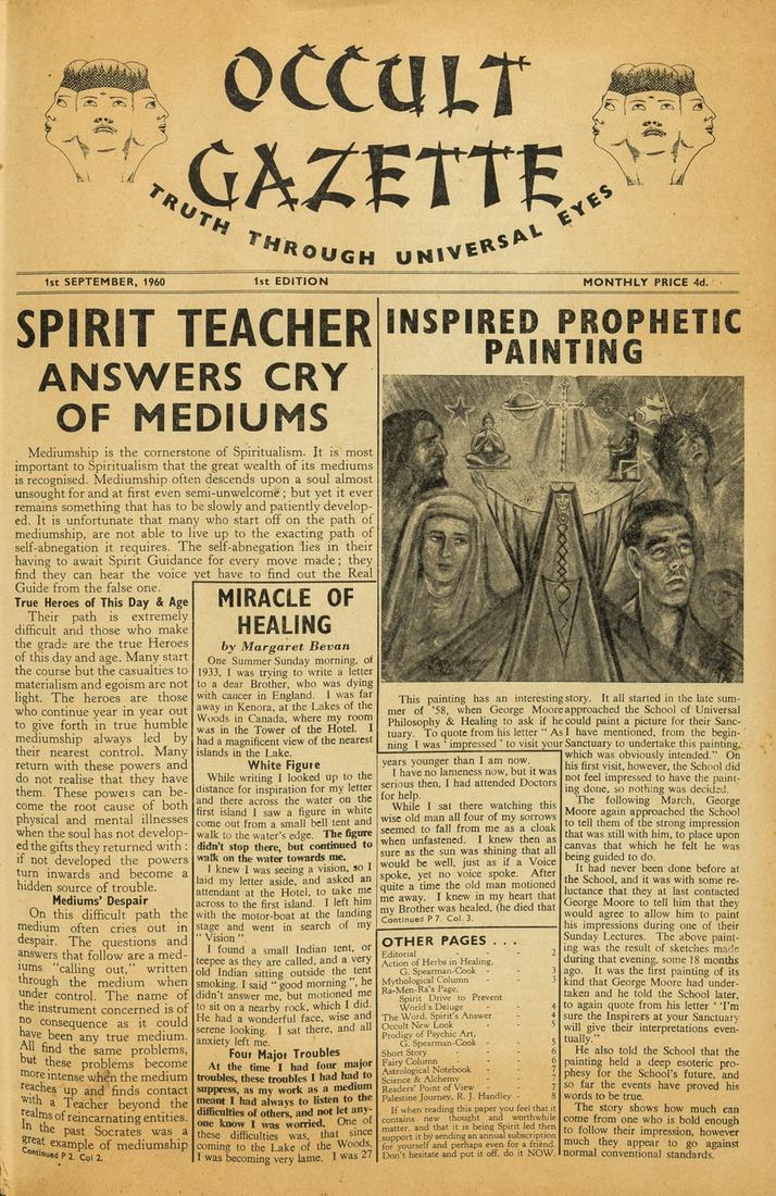 Occultism.- [Spearman-Cook (Gladys)] Occult Gazette. Truth Through Universal Eyes, issues nos. (1 of 1)