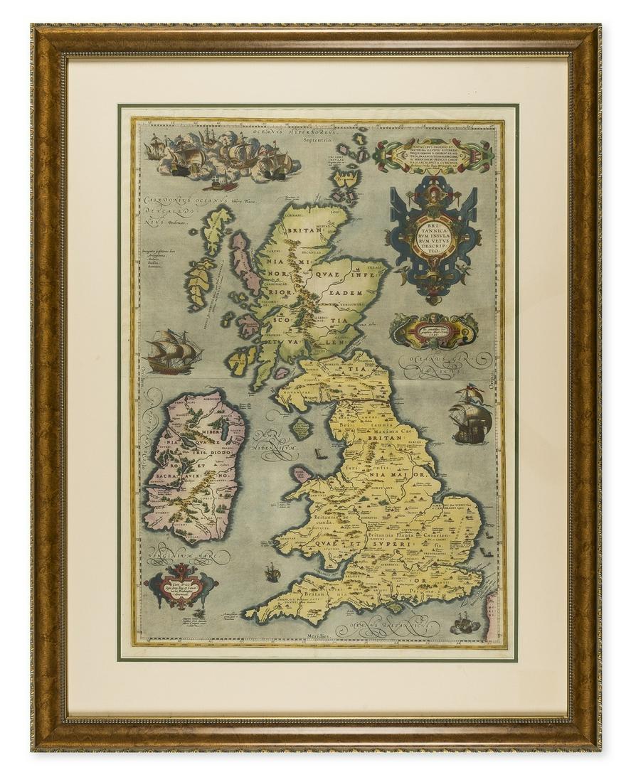 British Isles.- Ortelius (Abraham) Britannicarum Insularum Vetus Descriptio, two-sheet map of (1 of 1)