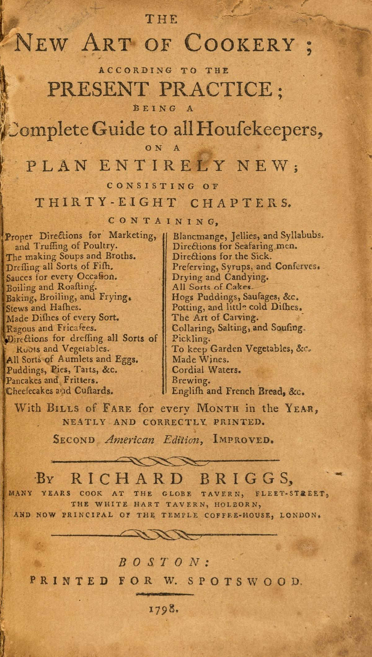 Briggs (Richard) The New art of cookery; according to the present practice; being a complete guide (1 of 1)