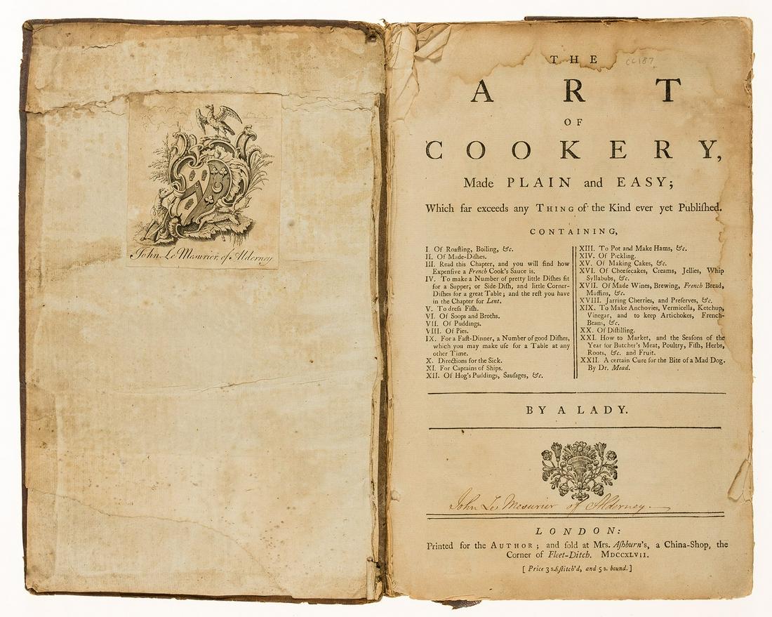 [Glasse (Hannah)], "A Lady". The Art of Cookery Made Plain and Easy, rare first edition, Printed for (1 of 1)