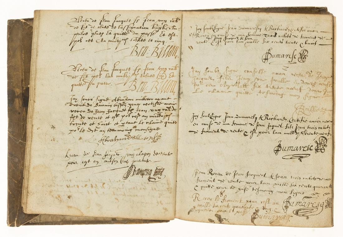 Manuscript.- France (Normandy or Brittany).- Rent Book of Jean Jacquet and Daniel Dolbell, farmers, (1 of 1)