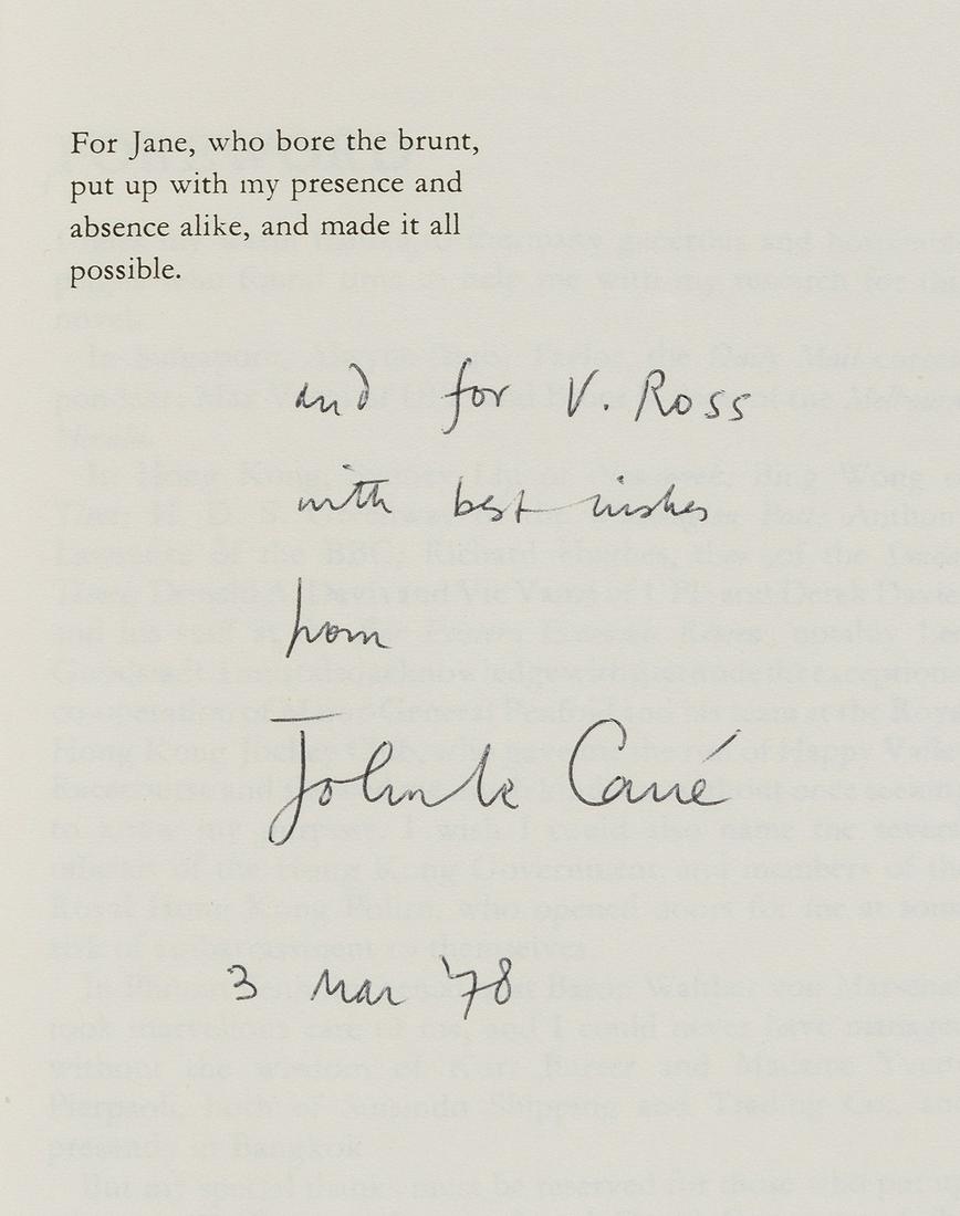 Le Carré (John) [The Karla Trilogy], 3 vol., 2 inscribed, 1974-80. (1 of 2)