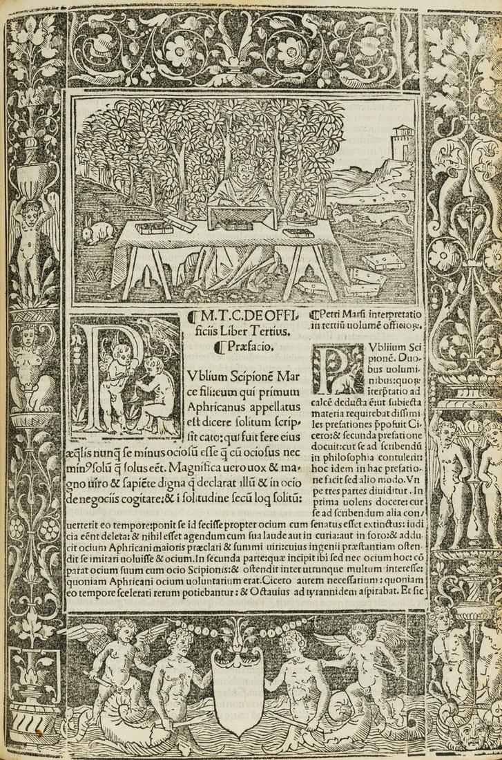 Cicero (Marcus Tullius) Tulli De officis amicitia & senectute. Paradoxa eiusdem, [Venice], [Joannes (1 of 1)