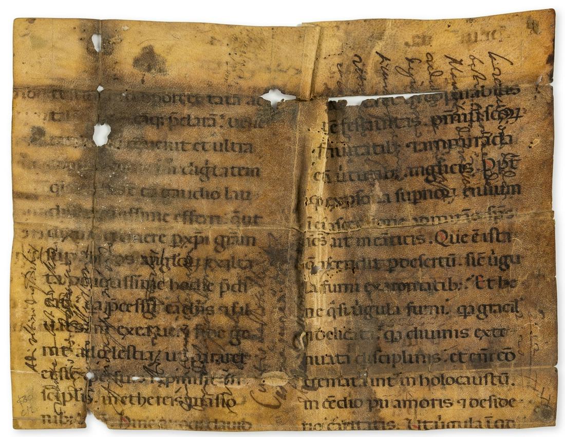 Binding fragment.- Losinga (Herbert de, Bishop of Norwich) [Sermon], rare manuscript fragment, [12th (1 of 1)