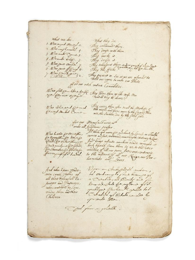 Economics of Foreign Trade.- Cope (Sir Walter) Enchiridion. Certaine breife Remonstrances... (1 of 1)