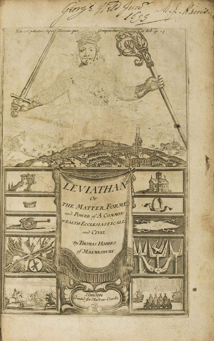 Hobbes (Thomas) Leviathan, second edition, 1651 [i.e. 1678]. (1 of 1)