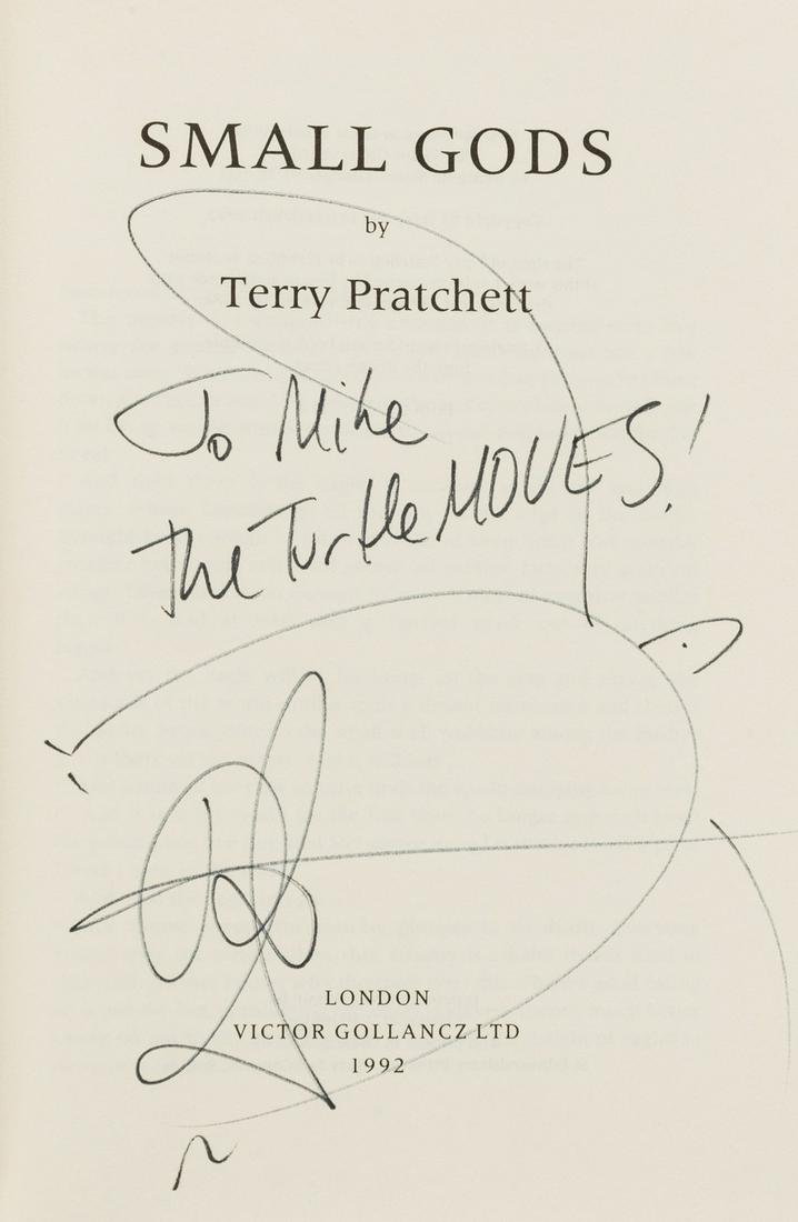 Pratchett (Terry) Small Gods, first edition, signed presentation inscription from the author "To (1 of 1)