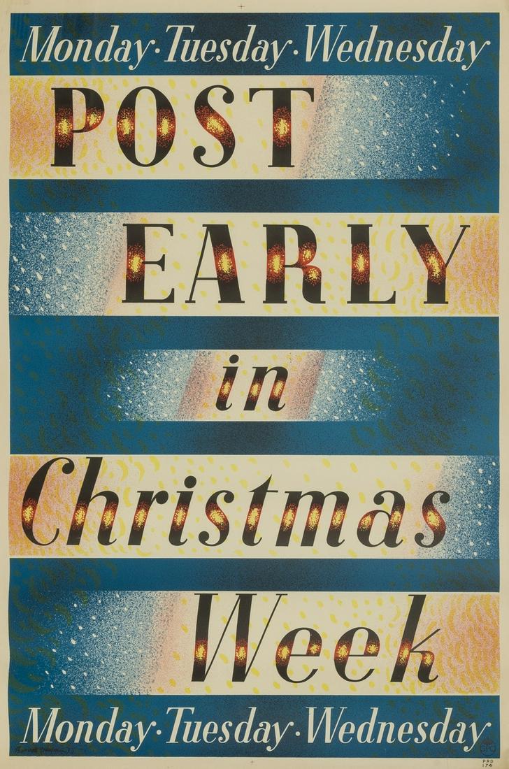 Freedman (Barnett) Post Early in Christmas Week, colour lithograph poster, General Post Office, (1 of 1)