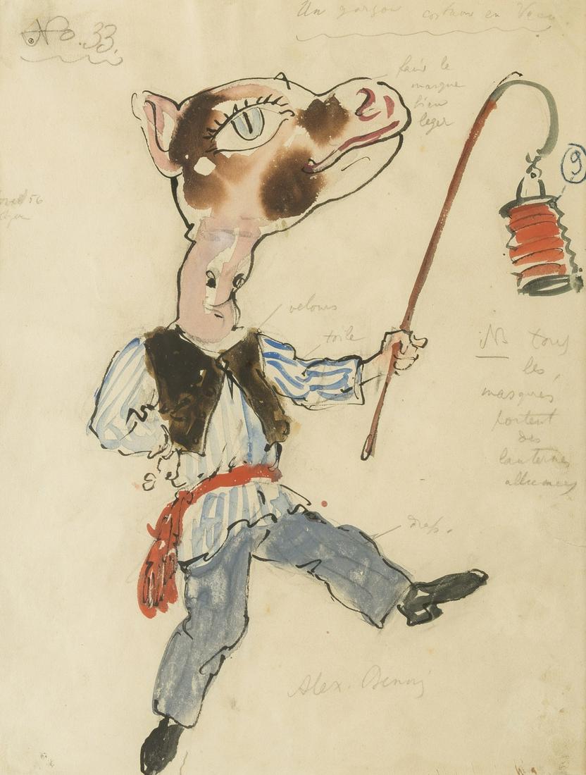 Benois (Alexandre) Original costume design for the Ballets Russes production of 'Petrushka', brush (1 of 1)