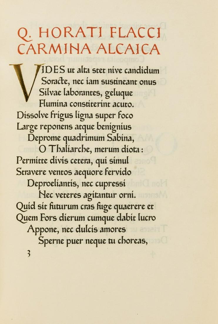Ashendene Press.- Horatius Flaccus (Quintus) Carmina Alcaica, one of 150 copies, original limp (1 of 1)