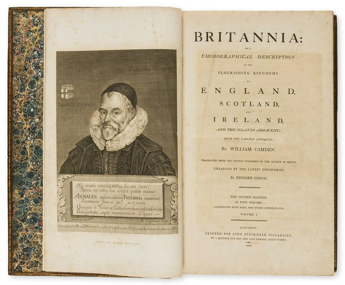 Britain.- Camden (William) Britannia, or, a Chorographical Description of the Flourishing Kingdoms (1 of 2)