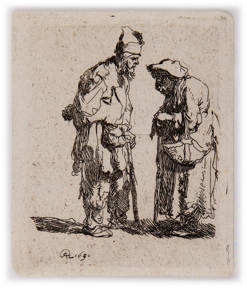 ** Rembrandt van Rijn (1606-1669)  Beggar man and beggar woman conversing (1 of 2)