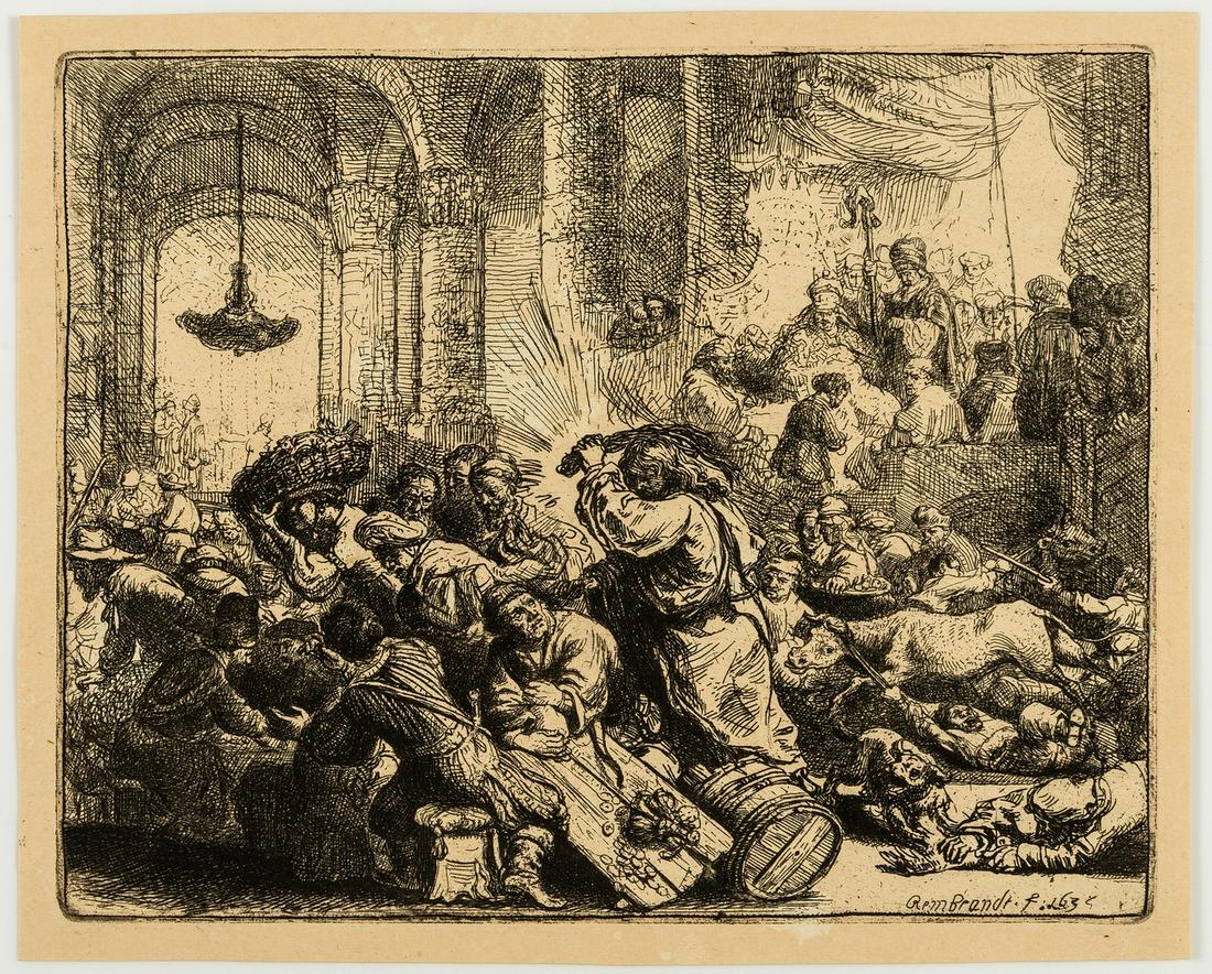 Rembrandt van Rijn (1606-1669)  Christ Driving the Money Changers from the Temple (1 of 2)