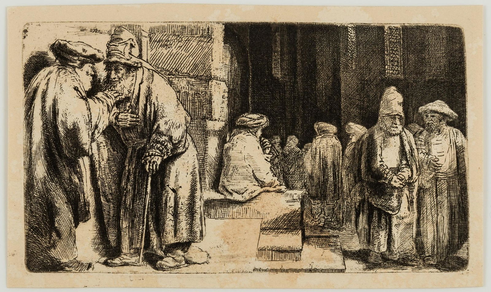 Rembrandt van Rijn (1606-1669)  Pharisees in the Temple (Jews in the Synagogue) (1 of 2)