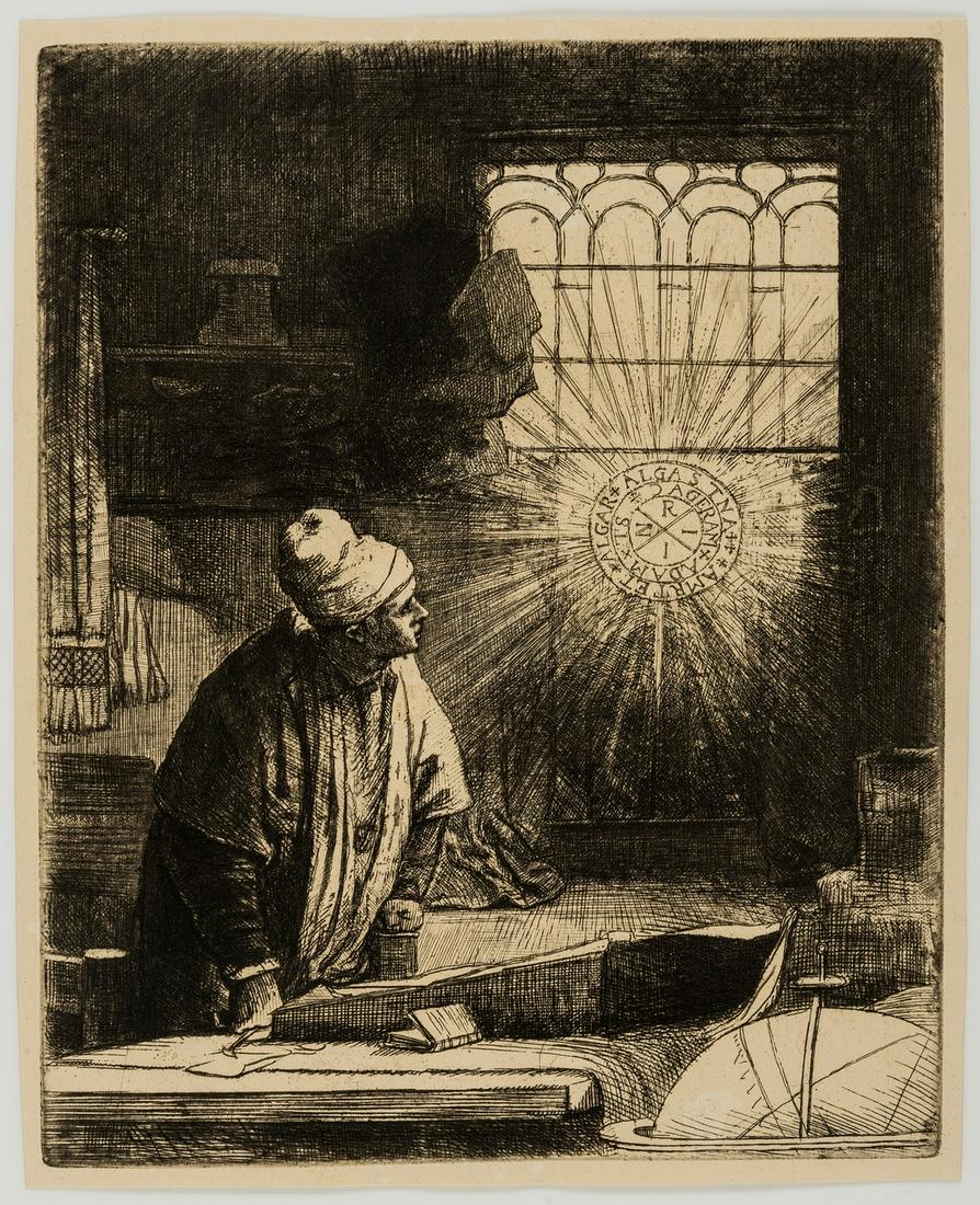 Rembrandt van Rijn (1606-1669)  A Scholar in his Study ('Faust') (1 of 2)