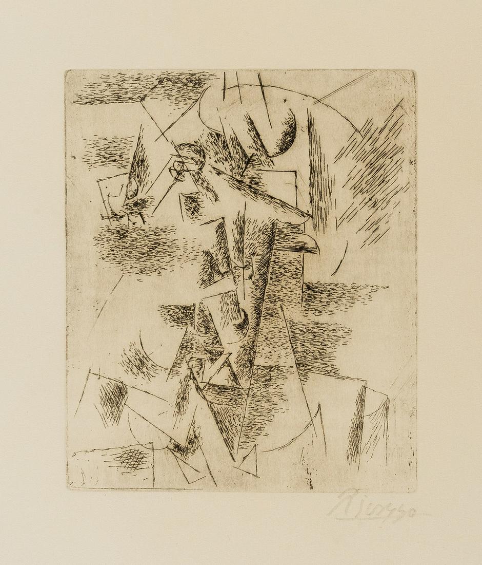 δ Pablo Picasso (1881-1973)  Tête d'homme à la pipe (Bloch 23) (1 of 1)