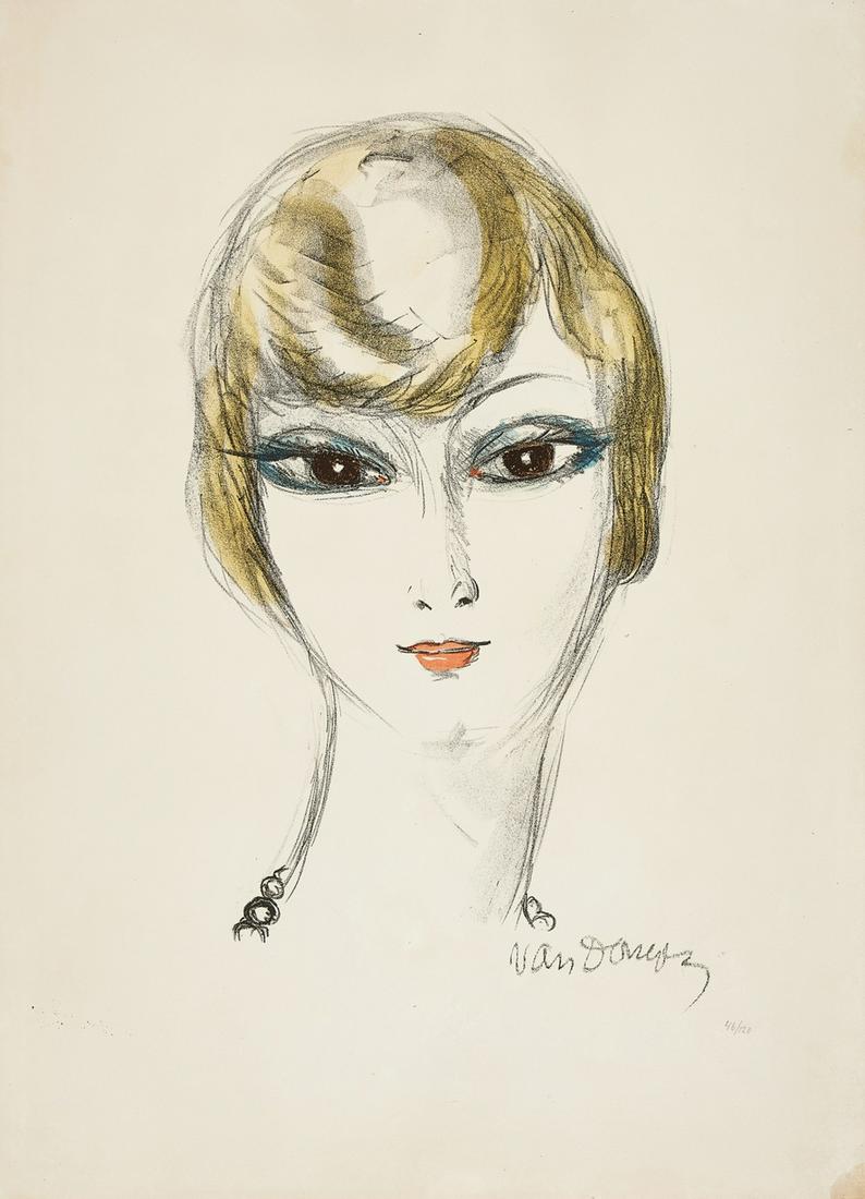 ** δ Kees van Dongen (1877-1968) Maude, from Femmes (Juffermans 12): ** δ Kees van Dongen (1877-1968)Maude, from Femmes (Juffermans 12)Lithograph printed in colours, 1927, numbered from the edition of 120, published by Éditions Les Quatre Chemins, Paris, on w