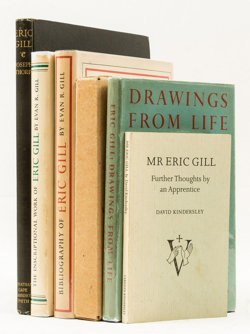 Gill (Evan R.) Bibliography of Eric Gill, limited edition, 1953; and others on or by Eric Gill (6). (1 of 1)