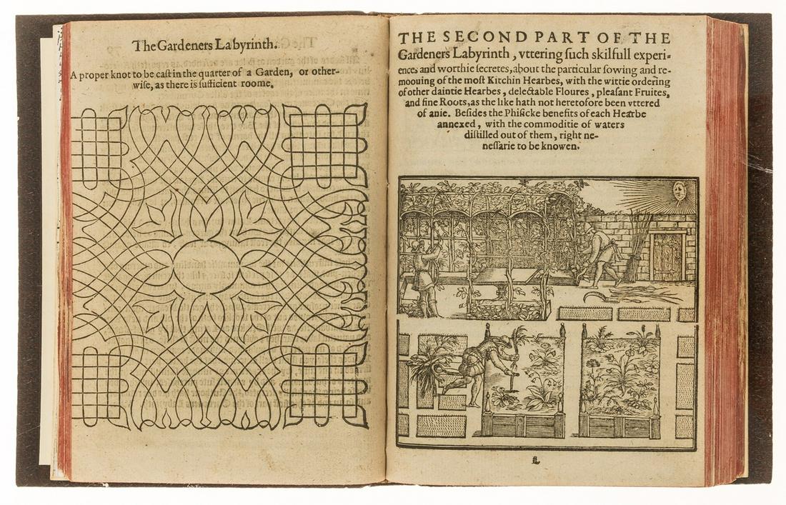 Gardens.- Hill (Thomas) The Gardeners Labyrinth, 2 parts in 1, Printed by Henry Ballard, 1608; and (1 of 1)