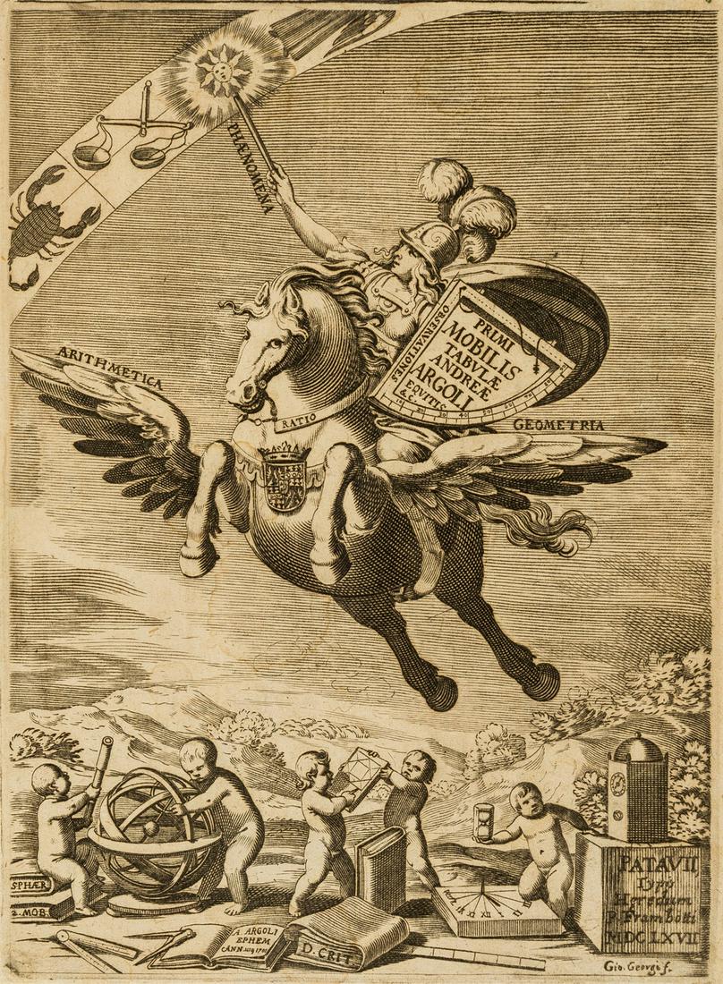 Early printing.- Argoli (Andrea) Primi Mobilis Tabulæ, engraved pictorial title by Giovanni (1 of 1)