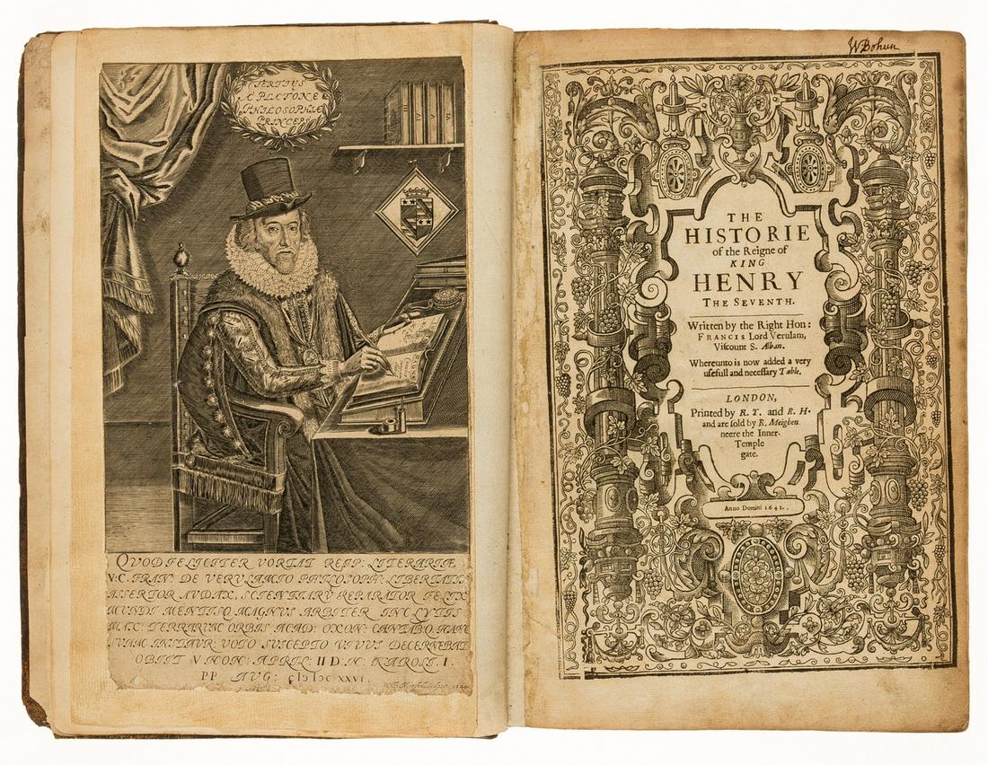 Bacon (Sir Francis) The Historie of the Reigne of King Henry the Seventh, by R[obert] Y[oung] and (1 of 1)