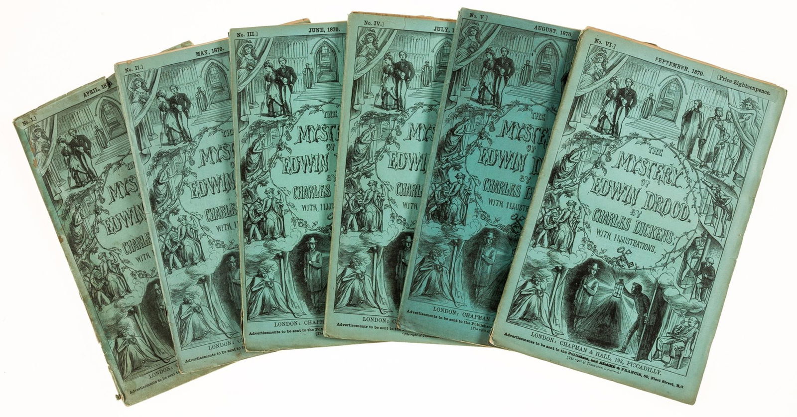 Dickens (Charles) The Mystery of Edwin Drood, first edition in six monthly parts, Chapman and Hall, (1 of 1)