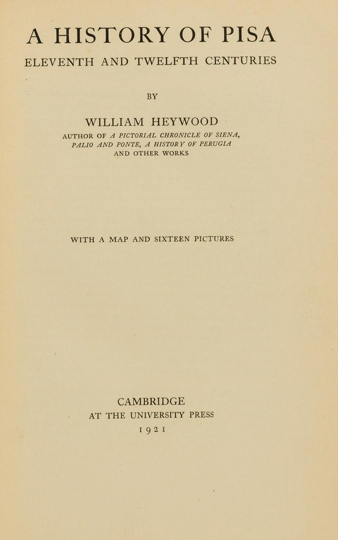 Victor Emmanuel III of Italy.- Heywood (William) A History of Pisa, Victor Emmanuel III's copy, (1 of 1)