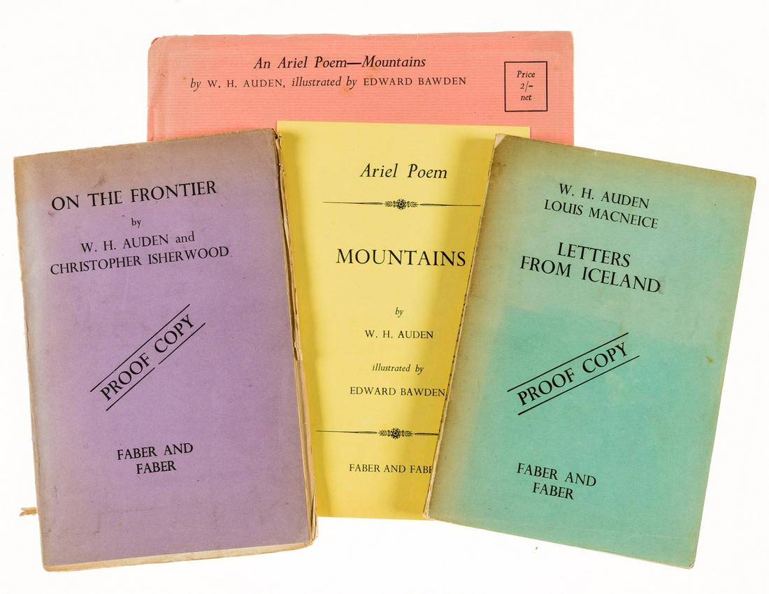Auden (W.H.) Letters from Iceland, proof copy, 1937; and 2 others by the same (3) (1 of 1)