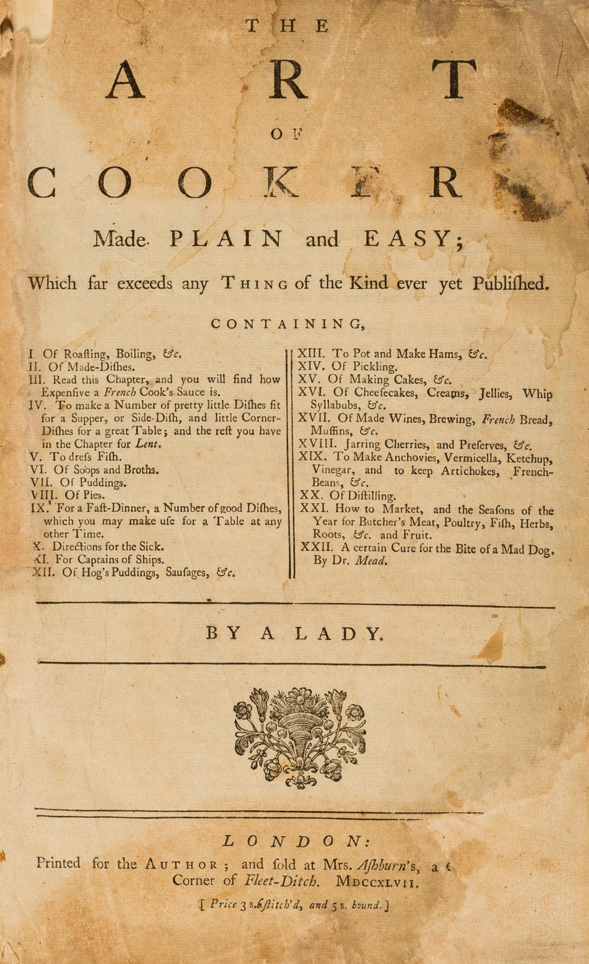Glasse (Hannah) The Art of cookery, made plain and easy; which far exceeds any thing of the kind (1 of 1)