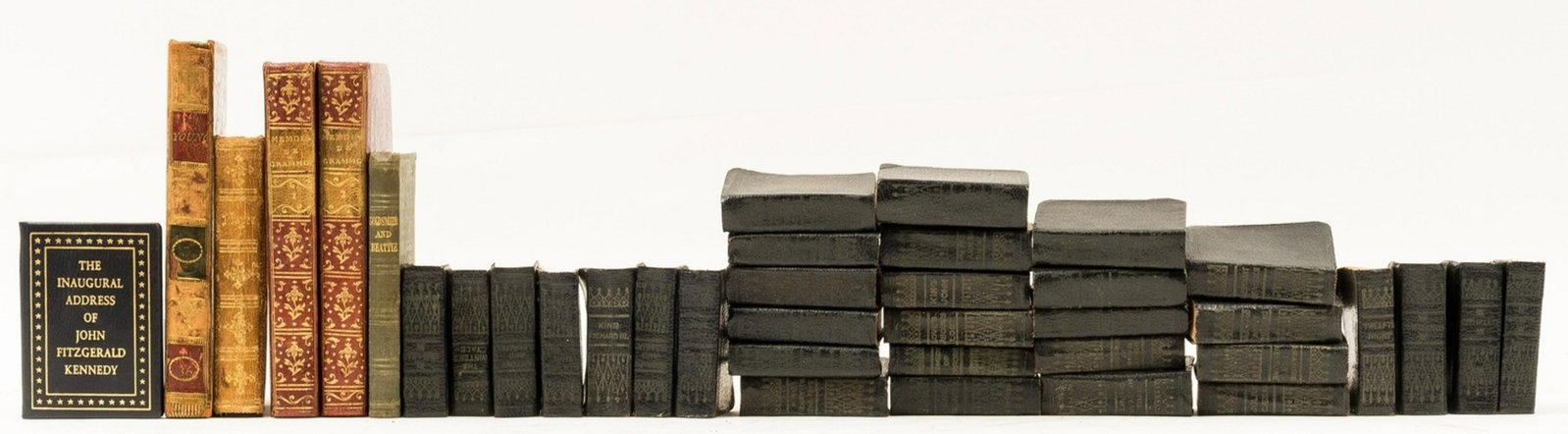 Miniature books.- Kennedy (John F.) The Inaugural Address of ..., Worcester, Achille J. St. Orge,: NO RESERVE Miniature books.- Kennedy (John F.) The Inaugural Address of ..., tipped-in portrait frontispiece, original calf, gilt, Worcester, Achille J. St. Orge, [c.1964] § Hamilton (c. Antoine)