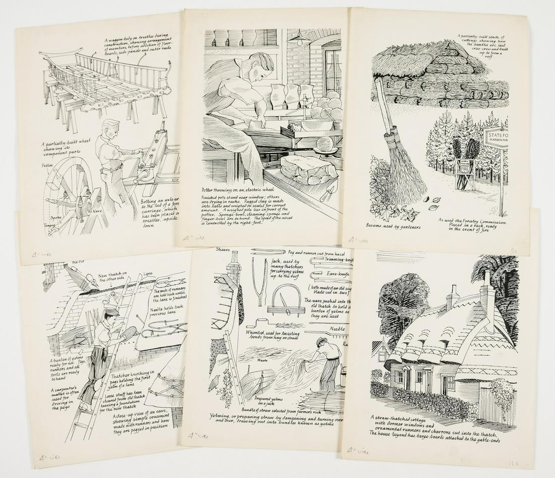 Arnold (James) Original artwork designs for The Country Man's Workshop , c.45 sheets, 1953; together (1 of 1)