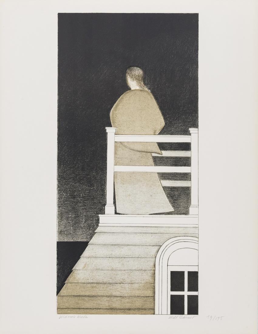 Will Barnet (1911-2012) Widow's Walk: Will Barnet (1911-2012)Widow's WalkLithograph printed in colours, 1970, signed and dated in pencil, numbered from the edition of 175, printed by Atelier Mourlot, New York, with the Atelier Mourlot rub