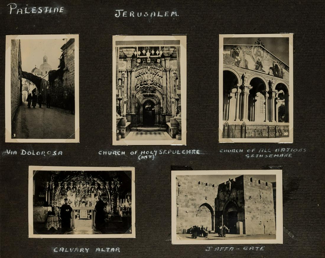 Holy Land.- Royal Air Force pilot's travel album with over 115 small photographs of Jerusalem, (1 of 1)