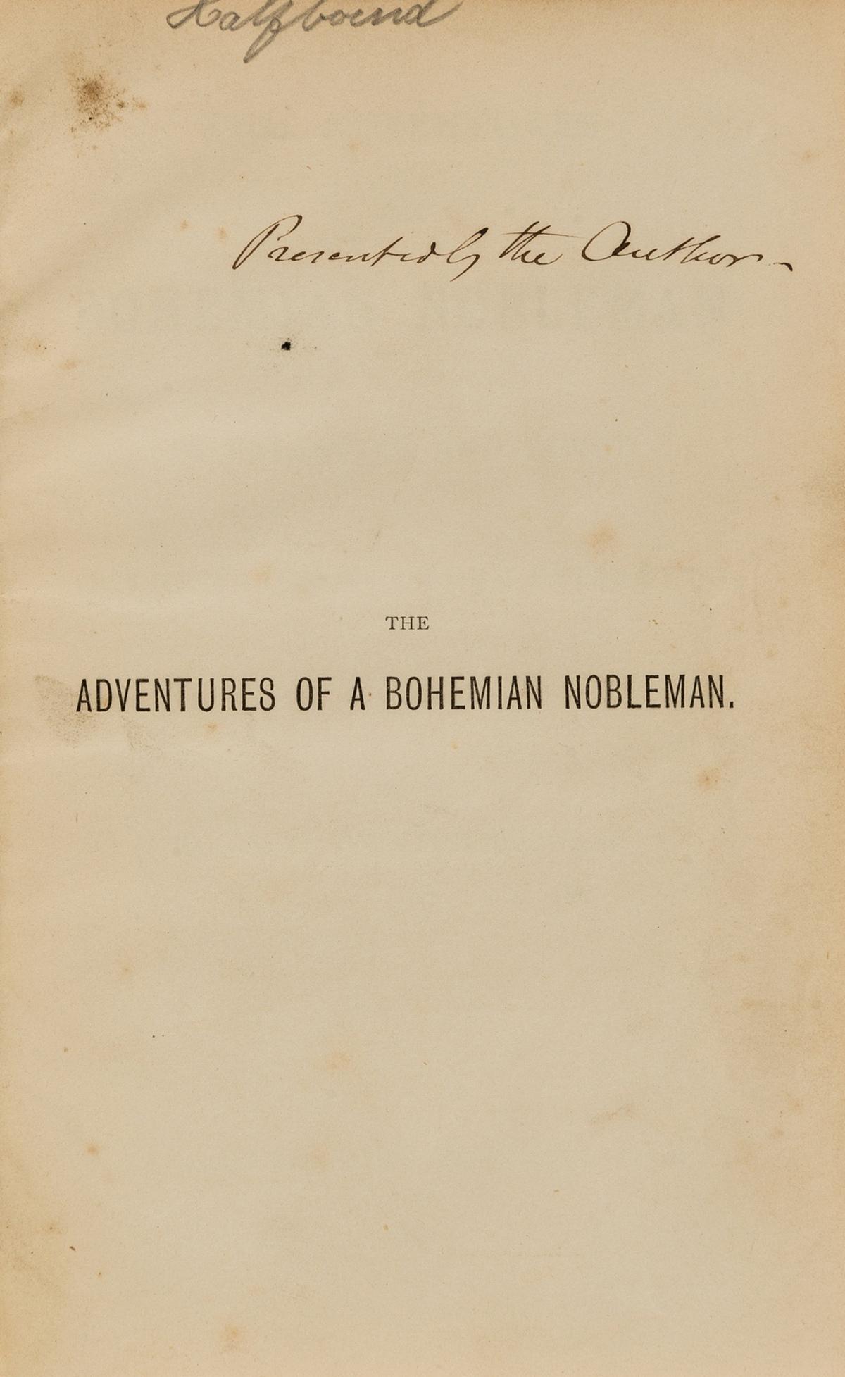 Middle East.- Wratislaw (Rev. A. H.) The Adventures of a Bohemian Nobleman in Palestine and Egypt, (1 of 1)
